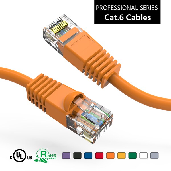 Bestlink Netware CAT6 UTP Ethernet Network Booted Cable- 8ft- Orange 100748OR